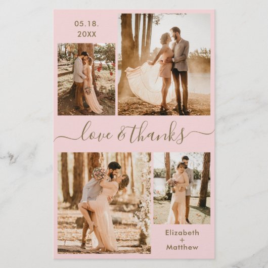 Pink Gold Collage Weddenschap Bedankt Flyer (Voorkant)