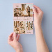 Pink Gold Collage Weddenschap Bedankt Flyer (Hand)