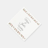 Pink Gold Confetti Stippen Border Wedding Servet (Hoek)