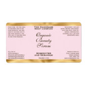 Pink & Gold Cosmetics Dropper Bottle Label (Voorkant)
