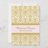 Pink Gold Damask-repesitie - Dinner Party Kaart (Voorkant)