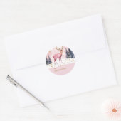 Pink & Gold Deer Personalized To and From Stickers (Envelop)