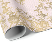 PINK GOLD ELEGANT  BIRTHDAY WEDDING WRAP CADEAUPAPIER (Rol Hoek)