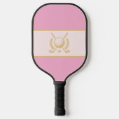 Pink & Gold Elegant Laurel Crest Design Pickleball Paddle (Voorkant)