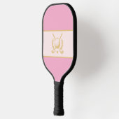 Pink & Gold Elegant Laurel Crest Design Pickleball Paddle (Links)