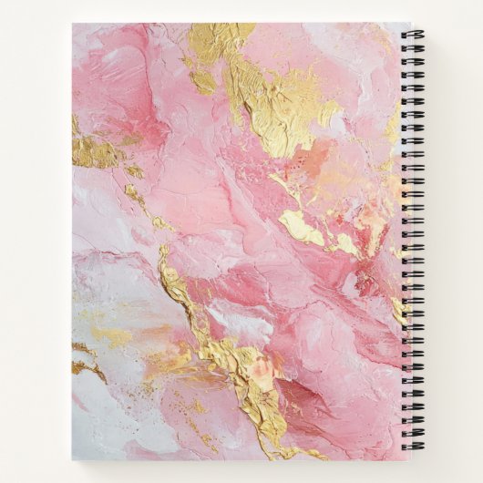 Pink & Gold Elegant Paint Purple Name Notitieboek (Achterkant)