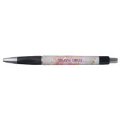 Pink & Gold Elegant Paint Purple Name Pen (Voorkant)