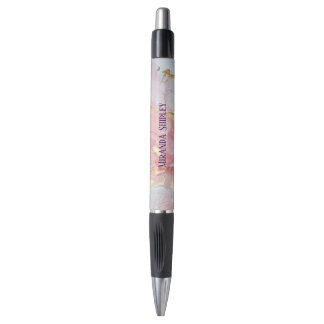 Pink & Gold Elegant Paint Purple Name Pen