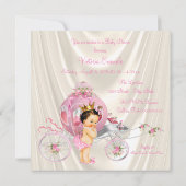 Pink Gold en Ivory Pearl Princess Baby shower Kaart (Achterkant)
