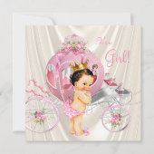 Pink Gold en Ivory Pearl Princess Baby shower Kaart (Voorkant)