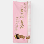 Pink Gold Ethnic Princess Baby shower Spandoek (Verticaal)