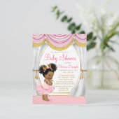 Pink Gold Etnic Princess Baby shower Uitnodiging (Staand voorkant)