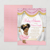 Pink Gold Etnic Princess Baby shower Uitnodiging (Voorkant / Achterkant)