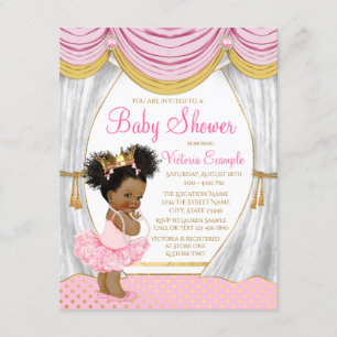 Pink Gold Etnic Princess Baby shower Uitnodiging