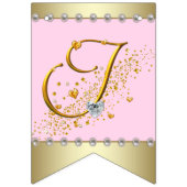 Pink Gold Etnische Ballerina Baby shower Vlaggetjes (Derde vlag)