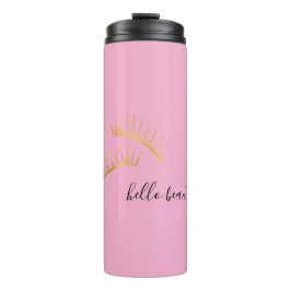 Pink Gold Eyelashes Hello Beautiful Thermosbeker