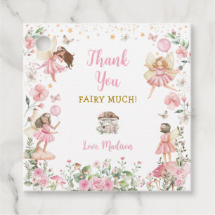 Pink Gold Fairy Princess Tea Party Favor Labels