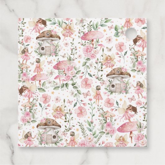 Pink Gold Fairy Princess Tea Party Favor Labels (Achterkant)