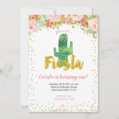 Pink Gold Fiesta Eerste Verjaardag uitnodiging (Voorkant)