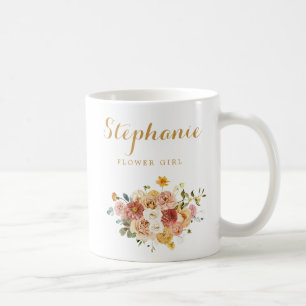 Pink Gold Floral Bloemenmeisje - Speciaal geperson Koffiemok