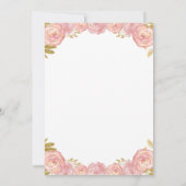 Pink Gold Floral Cross-minimalistische baptisme Kaart (Achterkant)