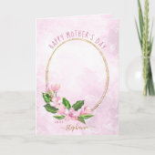 Pink Gold Floral met Moederdag voor aangepaste fot Kaart (Voorkant)