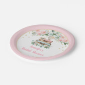 Pink Gold Floral reiswieg mevrouw Vrijgezellenfees Papieren Bordje (Gekanteld)