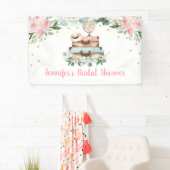 Pink Gold Floral Reizen Miss to Mrs Vrijgezellenfe Spandoek (Insitu)