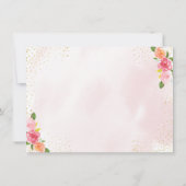 Pink Gold Floral Tea Party Birthday Hartelijk dank Bedankkaart (Achterkant)