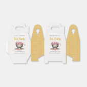 Pink Gold Floral Teacup Vrijgezellenfeest Tea Part Bedankdoosjes (Uitgevouwen)