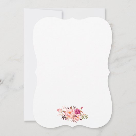 Pink Gold Floral Vrijgezellenfeest Tea Party Invit Kaart (Achterkant)