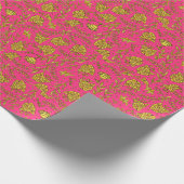 Pink & Gold Floral Wrapping Paper Cadeaupapier (Hoek)