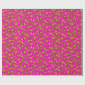 Pink & gold floral wrapping paper cadeaupapier (Vlak)