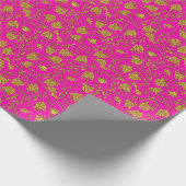 Pink & gold floral wrapping paper cadeaupapier (Hoek)