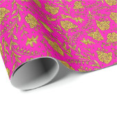 Pink & gold floral wrapping paper cadeaupapier (Rol Hoek)