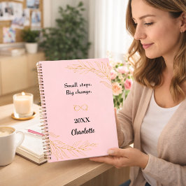 Pink gold foliage inspirational quote notitieboek