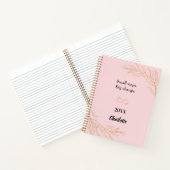 Pink gold foliage inspirational quote notitieboek (Binnen)