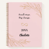 Pink gold foliage inspirational quote notitieboek (Voorkant)