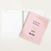 Pink gold foliage motivational quote 2026 planner (Display)
