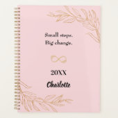 Pink gold foliage motivational quote 2026 planner (Voorkant)
