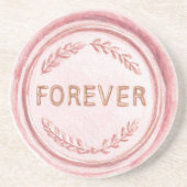 Pink Gold Forever Zandsteen Onderzetter (Voorkant)