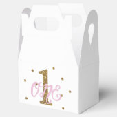 Pink & Gold Girls ONE 1e verjaardag Favor Bedankdoosjes (Geopend)