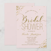 Pink & Gold Glam Glitter Corners VRIJGEZELLENFEEST Kaart (Voorkant / Achterkant)