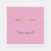 Pink Gold Glam Glitter Wimpers Servet (Voorkant)