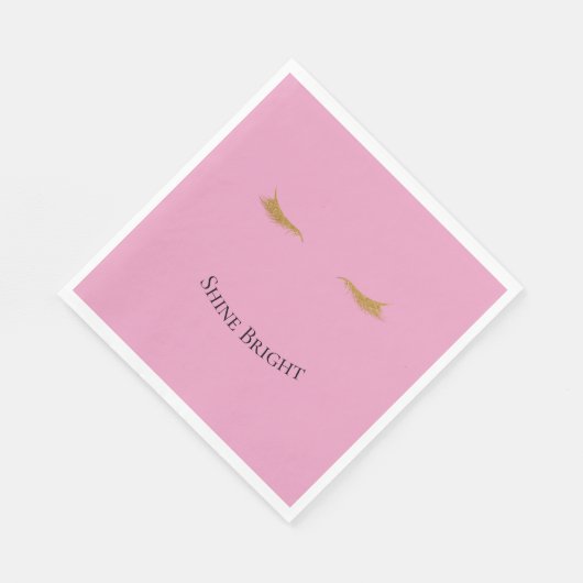 Pink Gold Glam Glitter Wimpers Servet (Hoek)