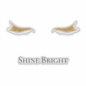 Pink Gold Glam Glitter Wimpers Sticker (Voorkant)