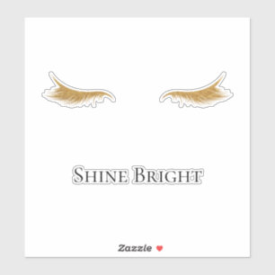 Pink Gold Glam Glitter Wimpers Sticker