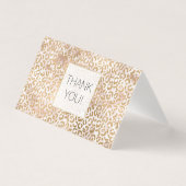 Pink Gold Glam Leopard Print Bedankt Kaart (Voorkant)