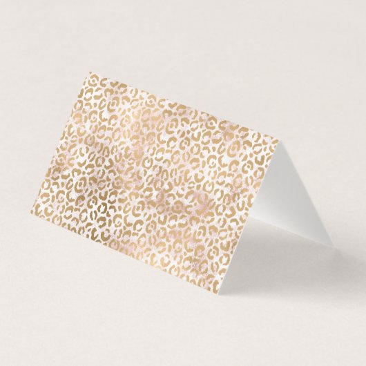 Pink Gold Glam Leopard Print Bedankt Kaart (Achterkant)