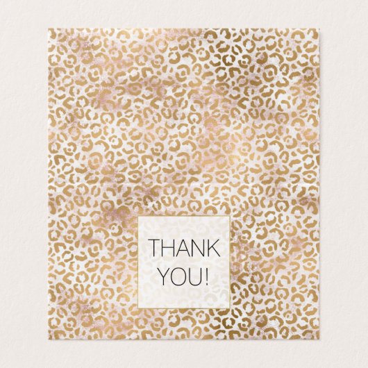 Pink Gold Glam Leopard Print Bedankt Kaart (Buitenkant ongevouwen)